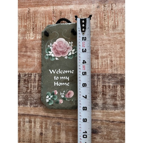 Slate hand painted welcome to my home sign - Picture 5 of 6